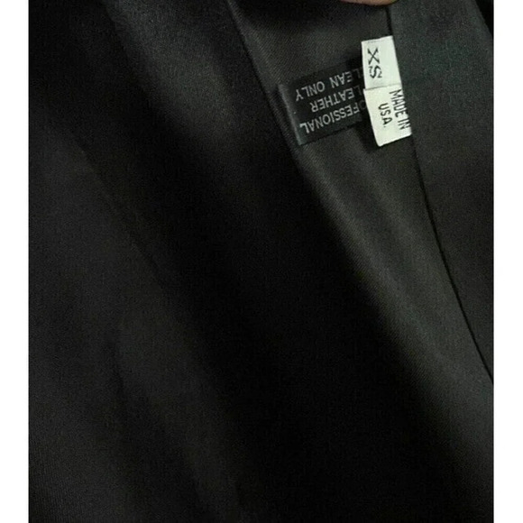 Vintage 100% genuine leather open front trench Made In USA Size Xs Dolman Sleeve - Picture 5 of 6